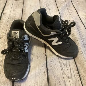 Boys New Black Balance 574 Tennis Shoes